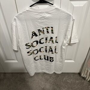 Anti Social Social Club White Tee with Camo Logo